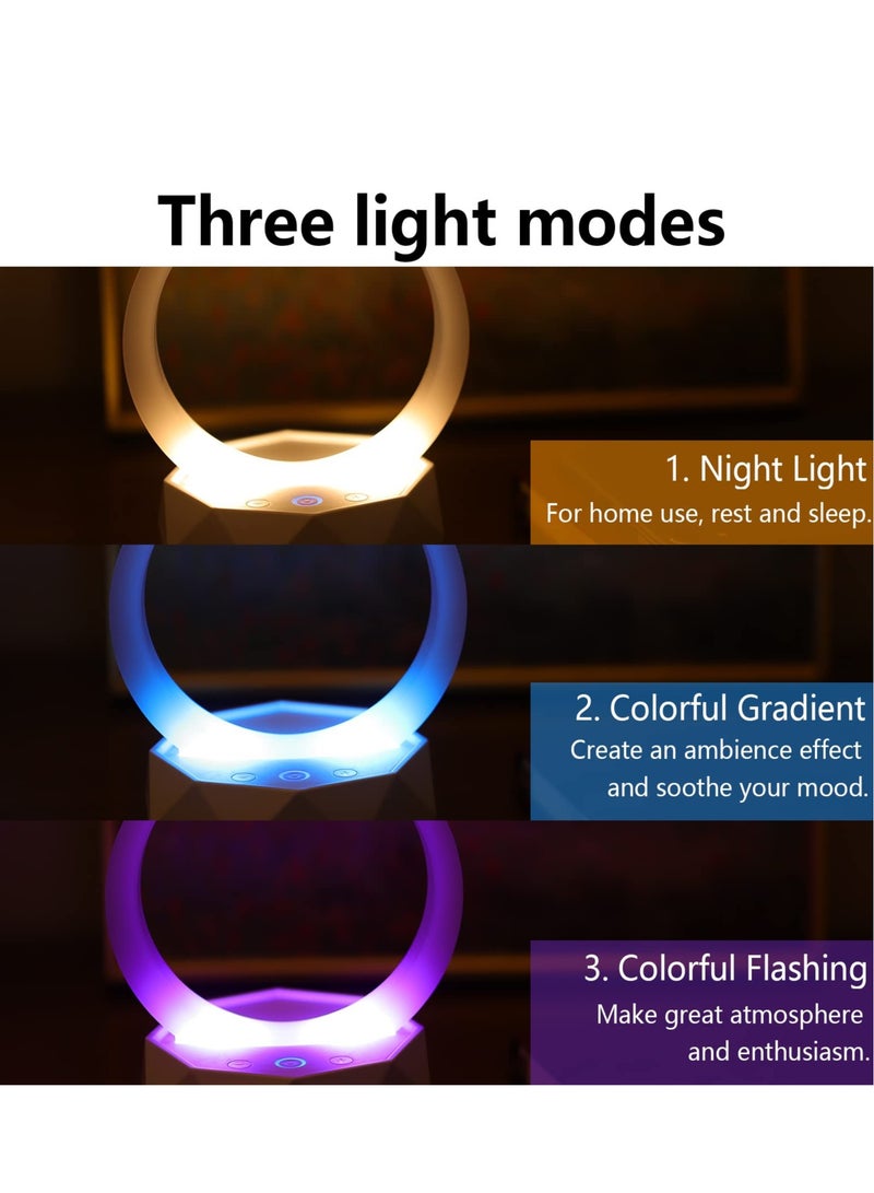 Excefore Bluetooth Speaker Night Light 3 Light Mode Portable Table Lamp Dimming Rgb Multi color Changing Night Light for Girls Boys - Image 3