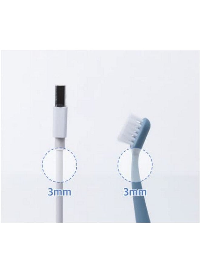 فرشاة أسنان Kitteney Pet للكلاب والقطط بشعيرات فائقة النعومة مقاس 0.06 مم، رأس قابلة للاستبدال، فرشاة أسنان برأسين للأسنان الصغيرة والكبيرة، تنظيف الأسنان والعناية بها بسهولة (رمادي) - Image 4