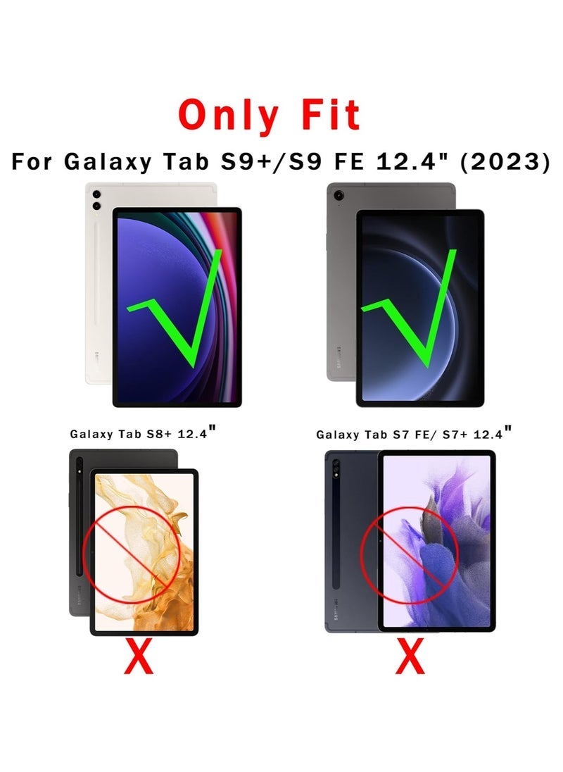 ELTRAZONE Keyboard Case for 12.4 inch Samsung Galaxy Tab S10 Plus/S9 FE Plus/S9 Plus 2023 Tablet - Multi-Touch Trackpad + S Pen Holder + Silicone Back Cover + Detachable Keyboard Folio Tablet Case - Image 2