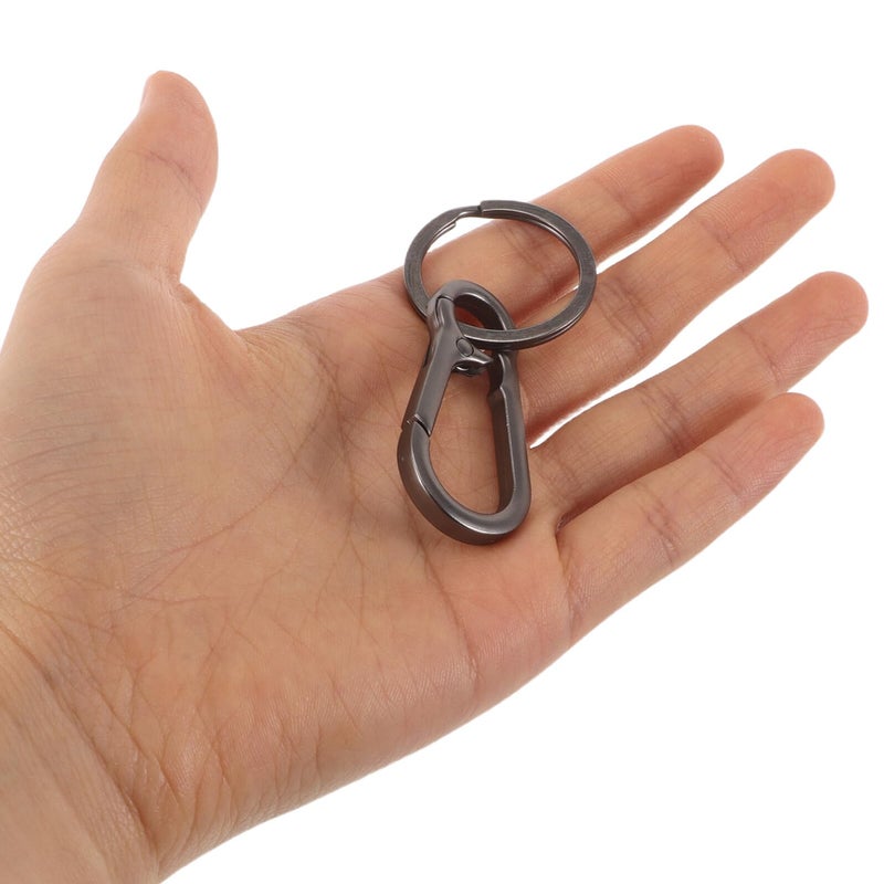 Matte Black Metal Carabiner Keychain Clips 4 Pack Spring Snap Hooks for Camping Outdoor Sports Keyring Accessories - Image 5