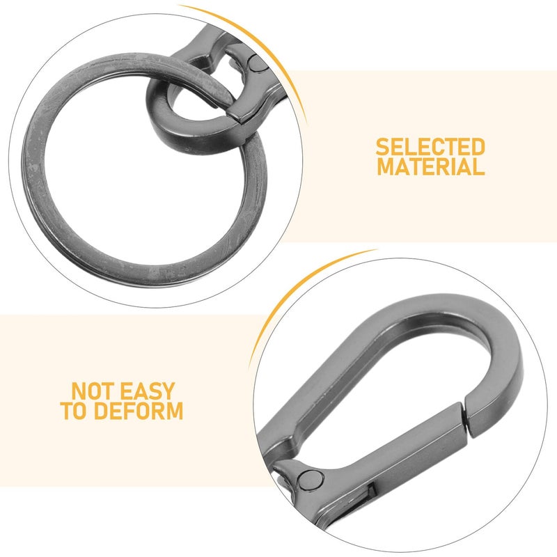 Matte Black Metal Carabiner Keychain Clips 4 Pack Spring Snap Hooks for Camping Outdoor Sports Keyring Accessories - Image 4