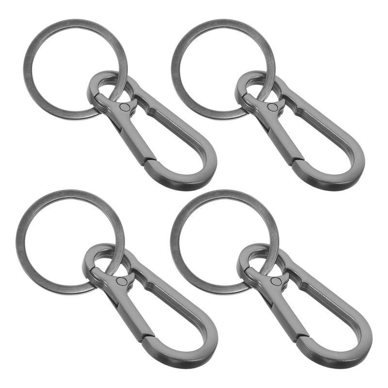 Matte Black Metal Carabiner Keychain Clips 4 Pack Spring Snap Hooks for Camping Outdoor Sports Keyring Accessories - Image 2