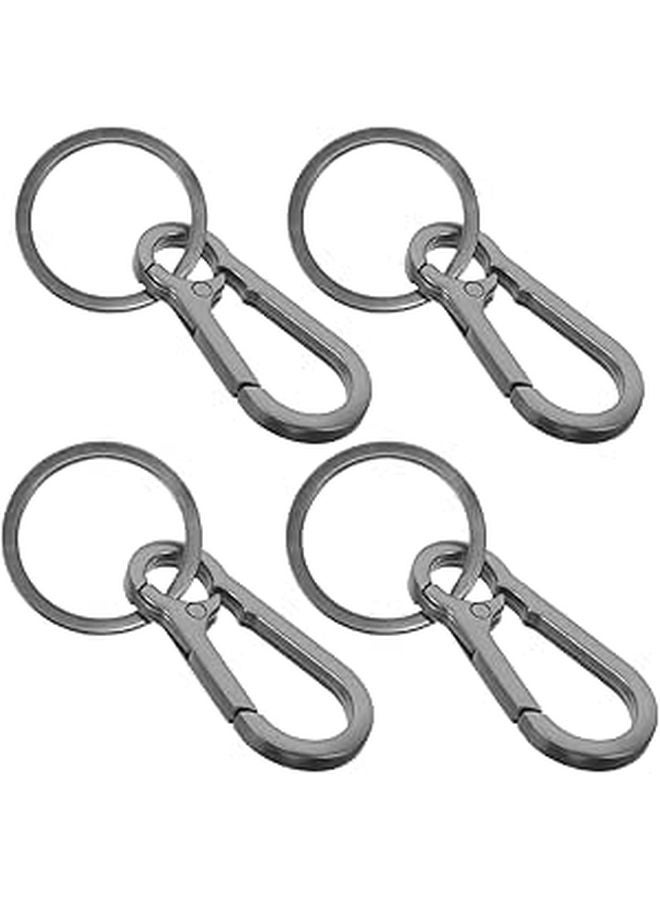 Matte Black Metal Carabiner Keychain Clips 4 Pack Spring Snap Hooks for Camping Outdoor Sports Keyring Accessories - Image 1