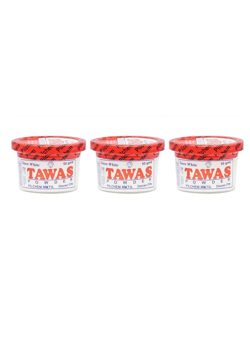 Snow White Tawas Powder 50g x 3Pcs - Image 1