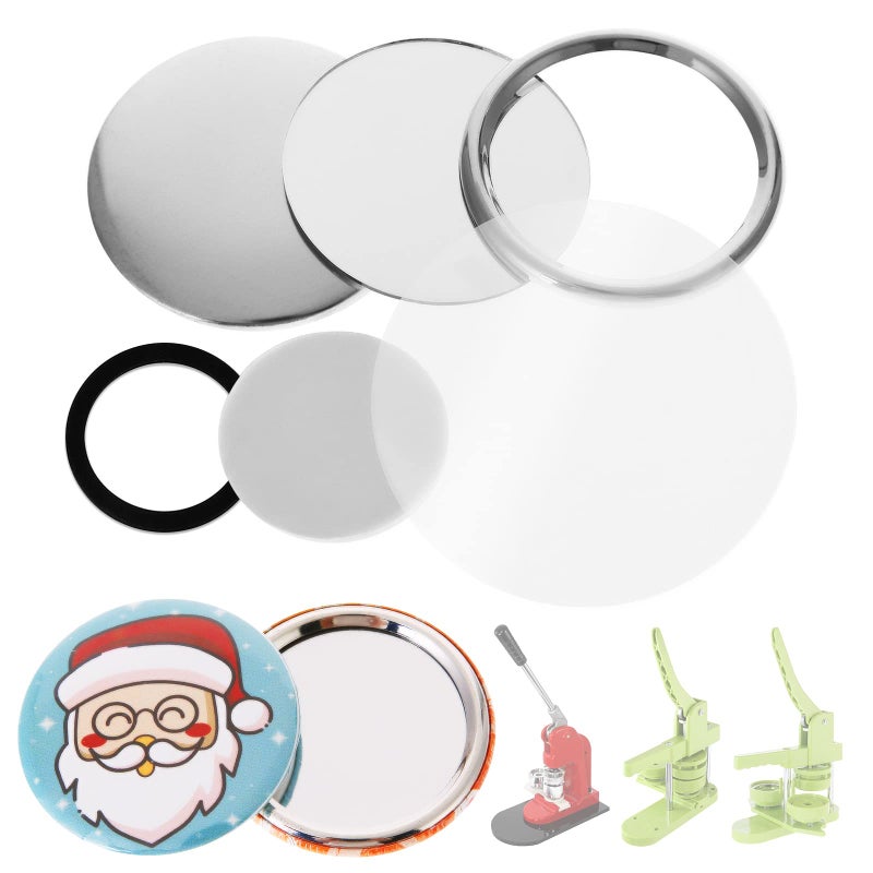 BEAMNOVA 100 Sets of Pocket Mirrors 75mm  295 in Approx 3 inch Round Button Parts Supplies for Button Maker Machine