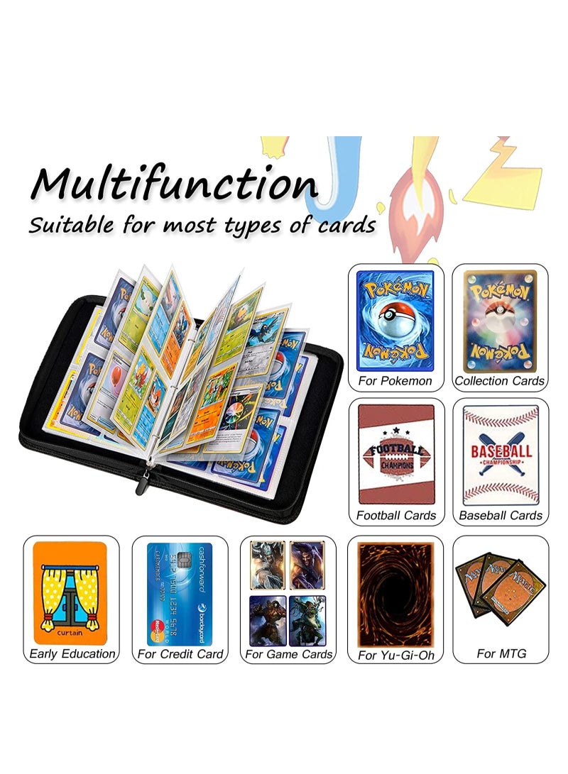 4 Pocket Binder Compatible With Pokemon Card,400 Pockets Portable Trading Cards Holder Collector Album With 50 Removable Sheets For Boys Girls - Image 3