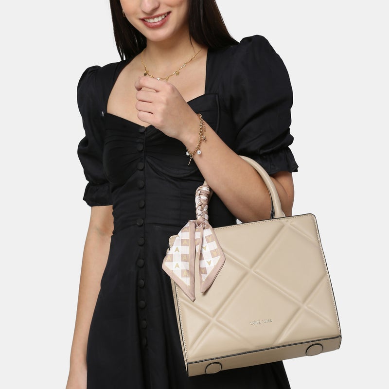 Lavie Luxe Women's  Quare25 Medium  Satchel (Beige) - Image 2