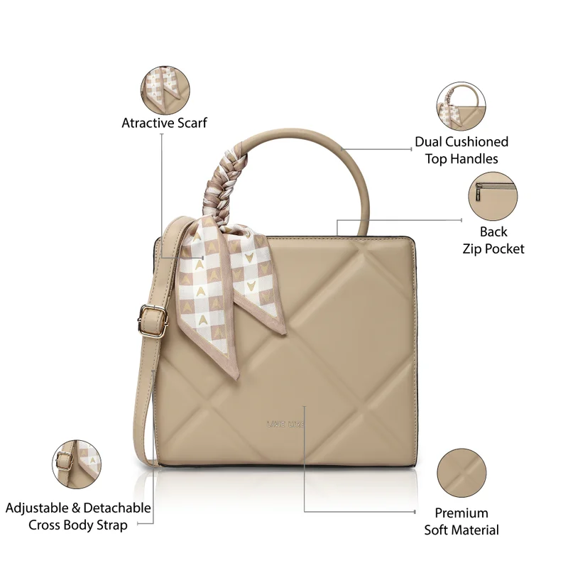 Lavie Luxe Women's  Quare25 Medium  Satchel (Beige)