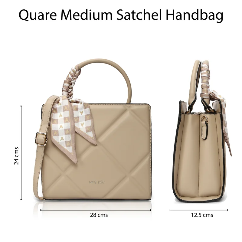 Lavie Luxe Women's  Quare25 Medium  Satchel (Beige)