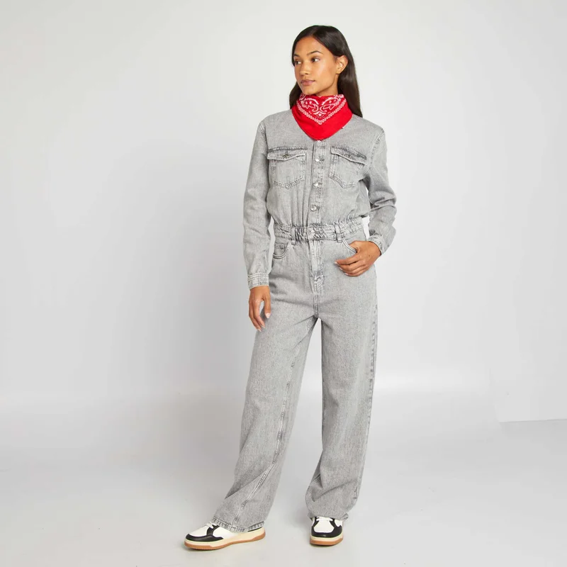 Kiabi Denim Jumpsuit Grey
