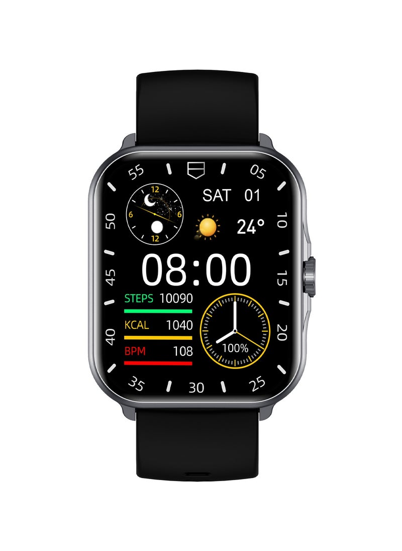 Totulife - STORM V BT Calling Smart Watch, Bluetooth Version 5.1, Battery Lithium Polymer Working Time 3 to 5 Days, Charging Time 1.5 to 2 Hours, Multi Language Support, Extra Strap Included - Grey - Image 1