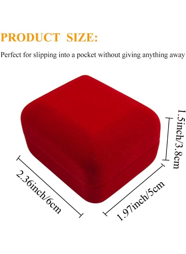 Soofam Velvet Ring Box with LED Light Ring Box for Wedding, Proposal, Engagement, 1 Ring Holder, Velour, 1 Ring Holder, Velvet - Image 2