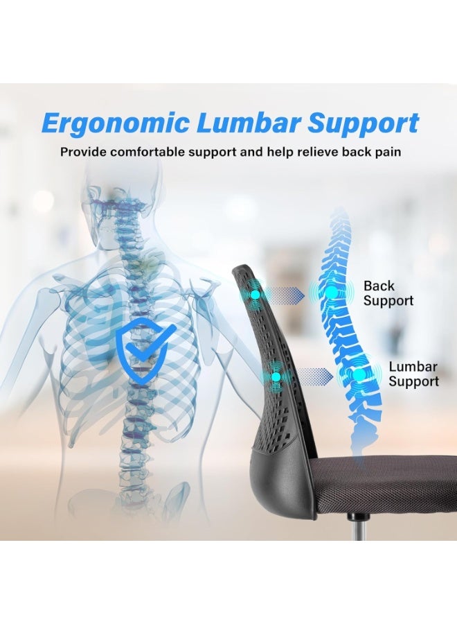 Gaming Chair Adjustable Computer Chair PC Office PU Leather High Back Lumbar Support Comfortable Armrest Headrest Silver and Black - Image 2