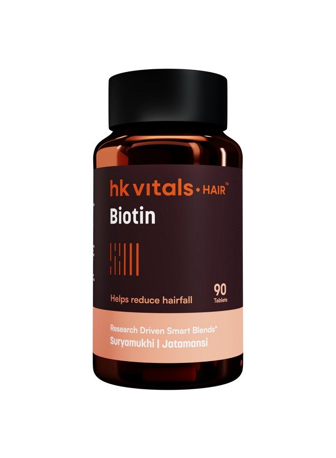 HEALTHKART هيلث كارت hk فيتالس البيوتين (90 قرص) | مكمل لنمو الشعر، شعر قوي وبشرة متألقة، يحارب هشاشة الأظافر - Image 1