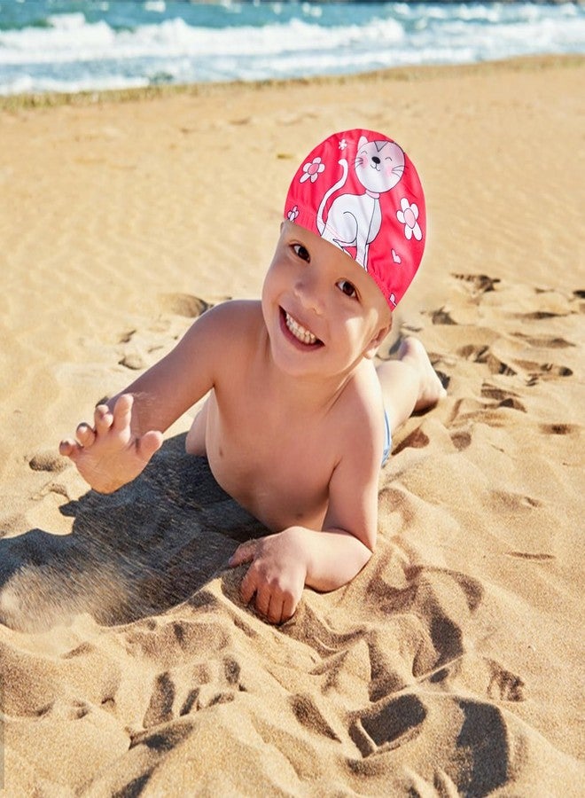 Osznmmg 5pcs Kids Swim Caps for Boys Girls Kids Swim Cap Pool Cap for Kids Swimming Hat for Kids Child Swimming Caps for Long and Short Hair - Image 5