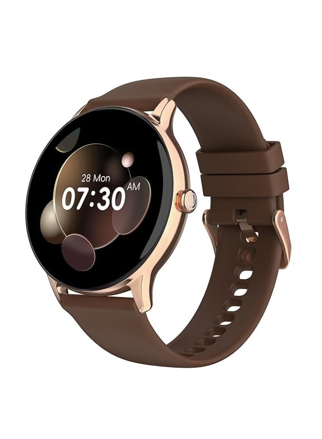 Noise Twist Go Smart Watch 1.39" Display, TruSyncᵀᴹ BT Calling, Glossy Metal Finish, 150+ Watch Faces, IP68, Sleep Tracking, 100+ Sports Modes, Smart Watch for Men and Women (Vintage Brown) - Image 1