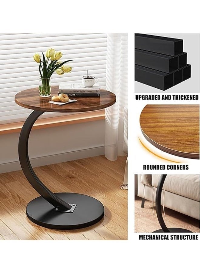 Happy Home Coffee Table Wood Rustic Nightstand Bedside Table Sofa Table Coffee Snack Table Drink Table for Living Room - Image 4