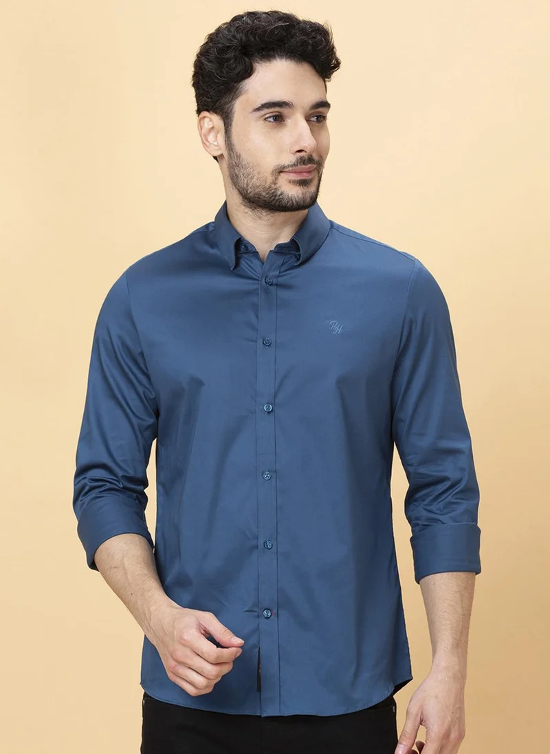 بيينغ هيومان Cotton Button-Down Collar Slim Fit Casual Shirt