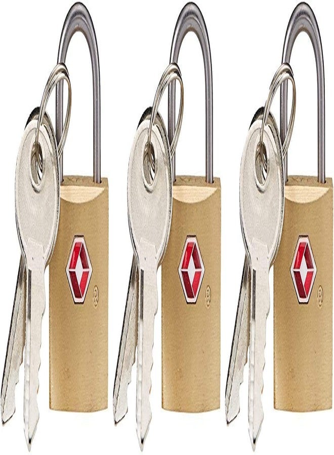 Hetkrishi TSA Approved Brass Key Lock/Padlocks with 2 Keys for Travel Luggage Suitcase Bag (Multicolour) - Set of 3 - Image 2