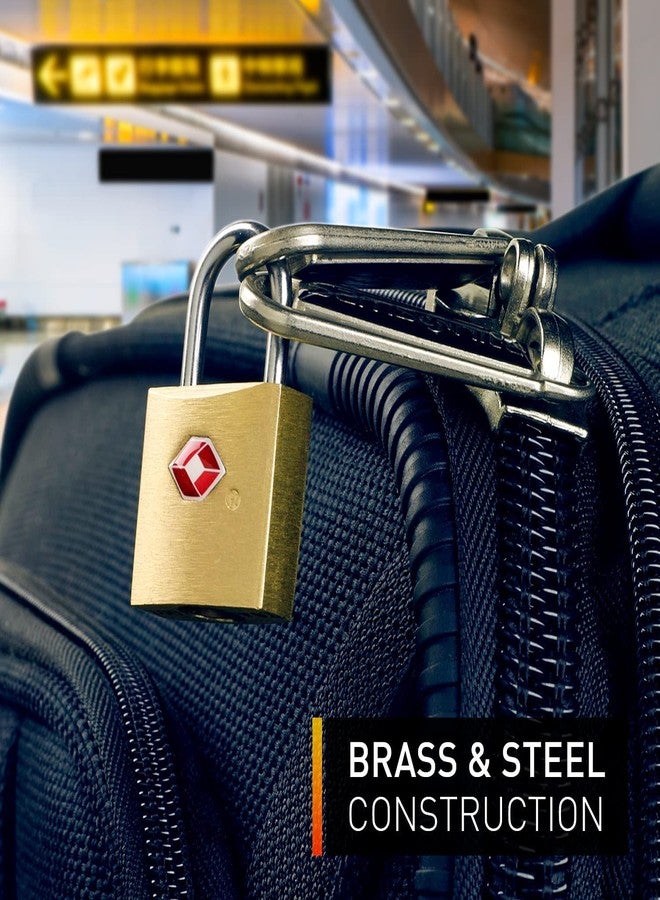 Hetkrishi TSA Approved Brass Key Lock/Padlocks with 2 Keys for Travel Luggage Suitcase Bag (Multicolour) - Set of 3 - Image 5