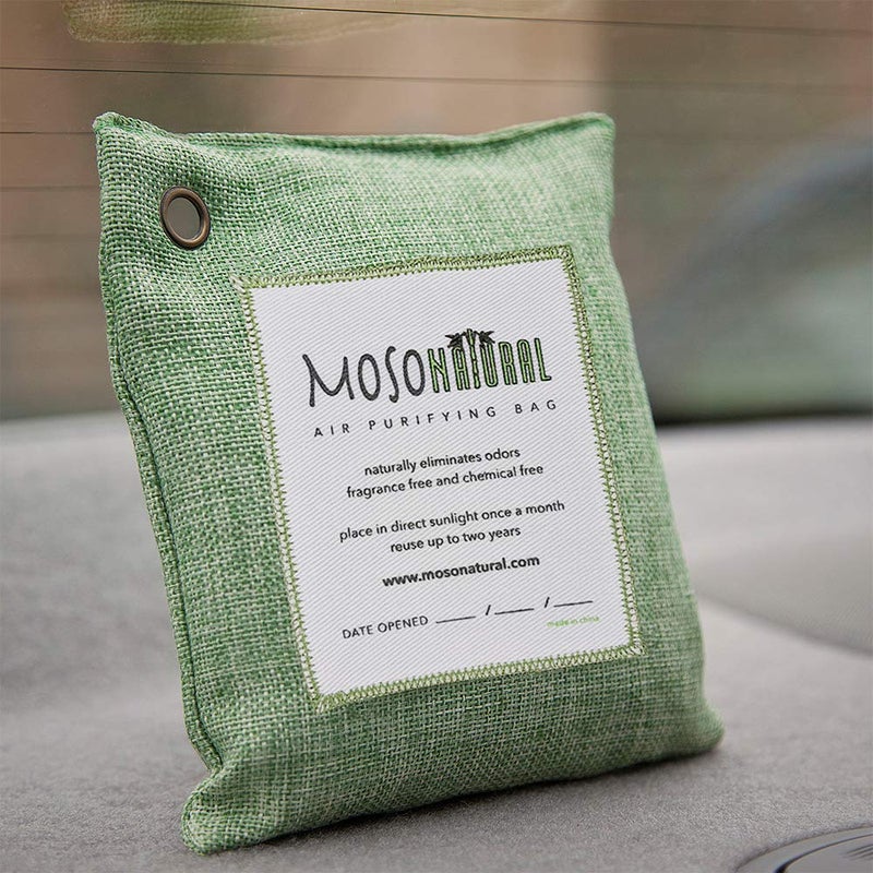 MOSO NATURAL MOSO NATURAL Air Purifying Bag Odor Eliminator For Cars ClosetsBathrooms And Pet Areas 200 gGreen Fragrance Free Chemical Free And Non Toxic Long Lasting Charcoal Bag Lasts up to 2 years  - Image 2
