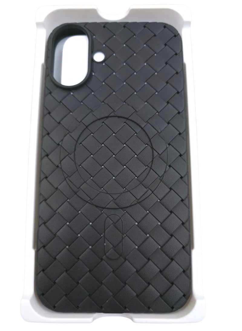 جراب لهاتف 16بلس مقاس 6.7 بوصة، مصنوع من نسيج كامل، ملمس الجلد، أداة مبتكرة تجمع بين الحماية القصوى والتصميم الأنيق، باستخدام مواد عالية الجودة وتقنيات متقدمة، اللون: (أسود) - Image 1