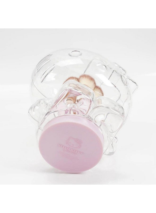 IMPRESSIONS VANITY · COMPANY Impressions Vanity Hello Kitty 6 Pcs Makeup Brush Set With Clear Cloche Super Soft Brushes For Foundation Face Powder Blending Eye Shadow With Cute Hello Kitty 3D Holder Organizer (Pink) - Image 3