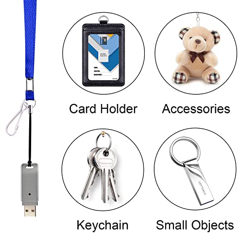 Wisdompro 30 Pack of 17 inch Nylon Neck Lanyard Strap with J-Hook and Tone Split Ring for Office USB Flash Drives, Keys, Keychains, ID Name Tag Badge Holders or other Portable item - Blue - Image 5