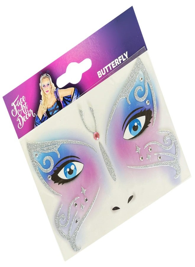 Kotbs 6-Pack Glitter Animal Face Stickers - Sparkling Face Tattoos for Halloween, Cosplay, and Party Decorations - Reusable Gold Glitter Face Stickers - Image 4
