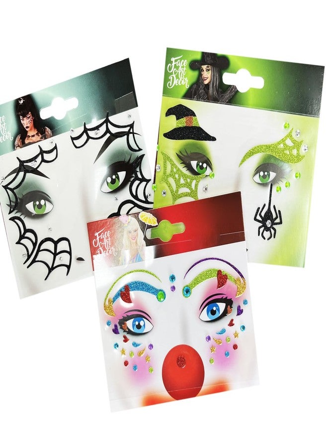 Kotbs 6-Pack Glitter Animal Face Stickers - Sparkling Face Tattoos for Halloween, Cosplay, and Party Decorations - Reusable Gold Glitter Face Stickers - Image 3
