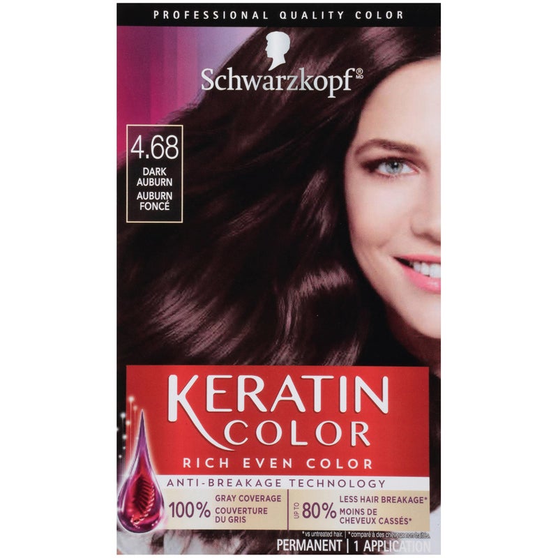 Schwarzkopf Keratin Color Permanent Hair Color Cream 468 Dark Auburn 1 Kit