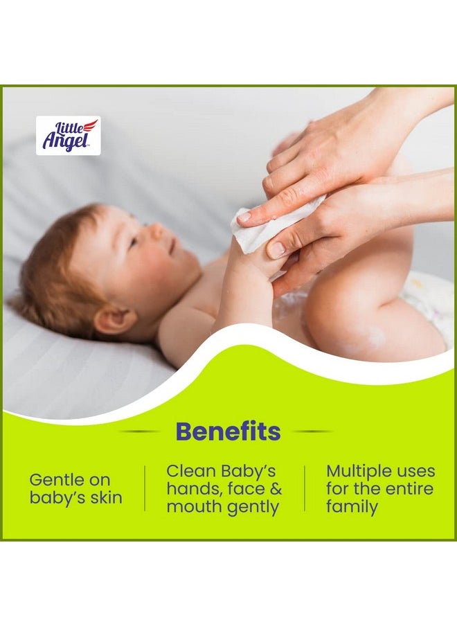 Little Angel - Super Soft Cleansing Baby Wipes, 648 Count, Enriched With Aloe Vera & Vitamin E, Ph Balanced, Dermatologically Tested & Alcohol-Free, Pack Of 9, 72 Count/Pack - Image 1