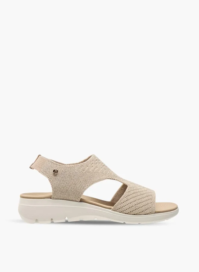 Women's Textured Strap Sandals with Wedge Heels