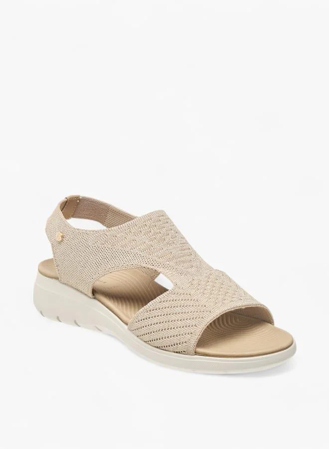 Women's Textured Strap Sandals with Wedge Heels