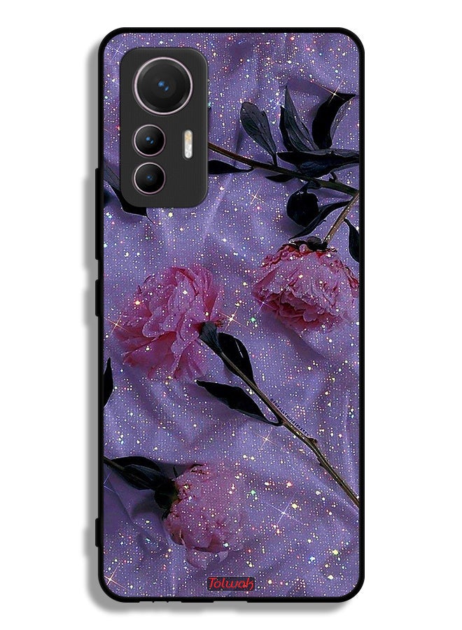 Tolwak غطاء حماية لهاتف Xiaomi 12 Lite بنقشة الورود اللامعة - Image 2