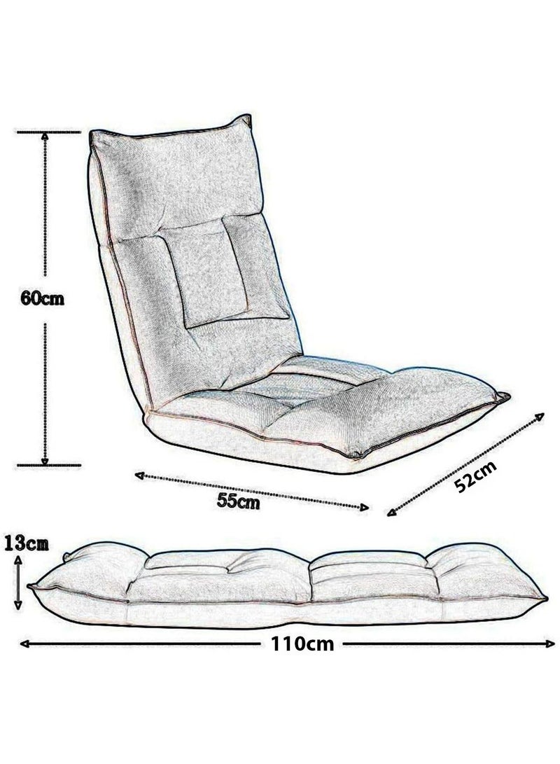 LIMOS Floor Chair Lazy Sofa Adjustable Padded Folding Chair with Back Support and Backrest Comfortable Chair - Image 3