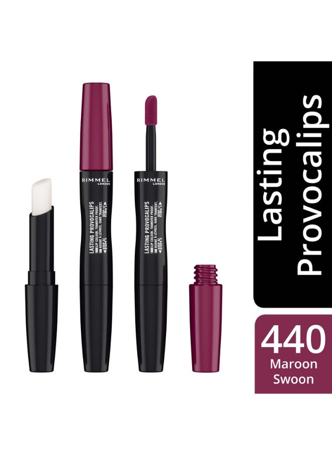 RIMMEL LONDON Lasting Provocalips Liquid Lipstick 440 Maroon Swoon  - Image 2