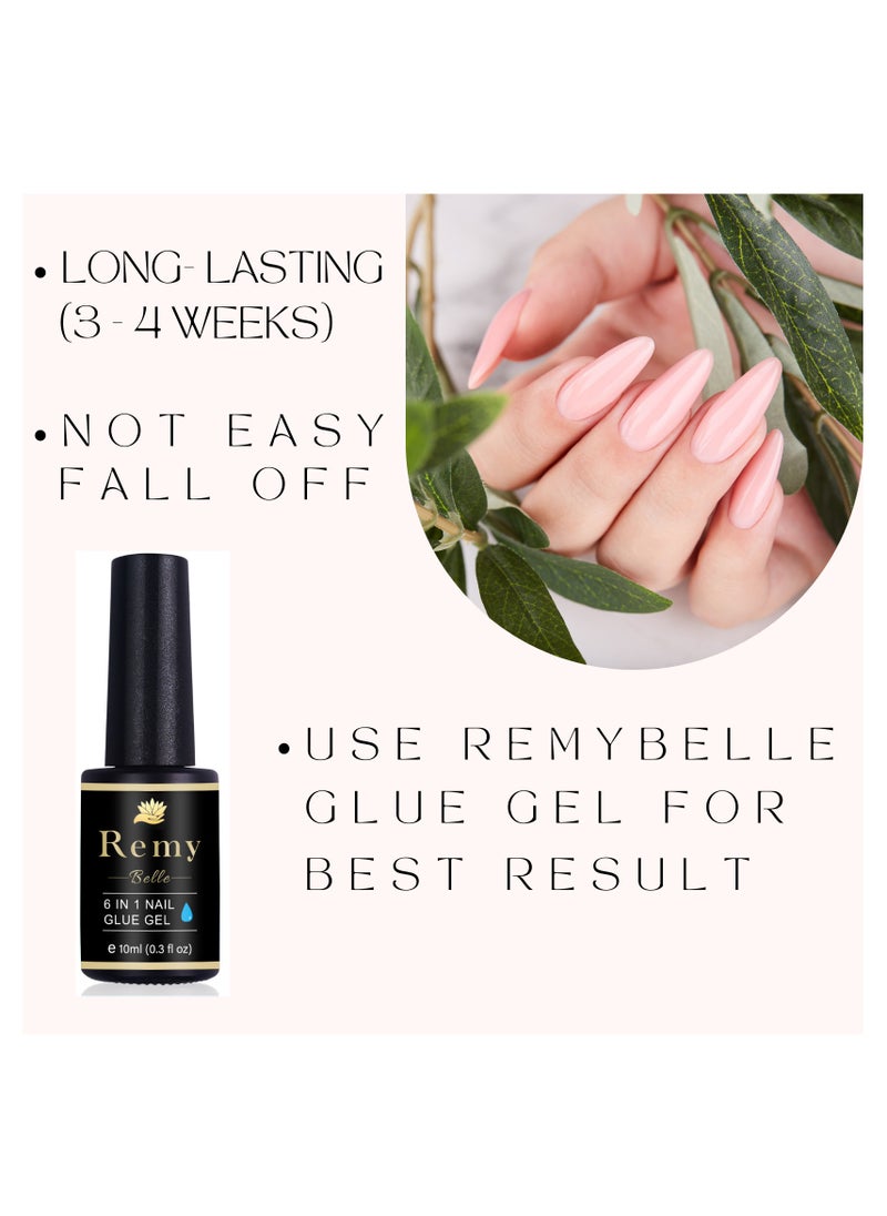 Remy Belle Soft Gel Full Cover Nail Tips Kit for Soak Off Extensions 240 Pcs of 12 Sizes (Nude Almond)  - Image 4