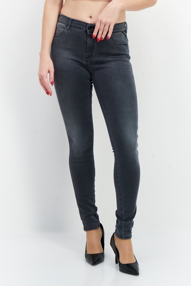 Replay Women Stella Fit Washed Stretchable Jeans, Grey - Image 1