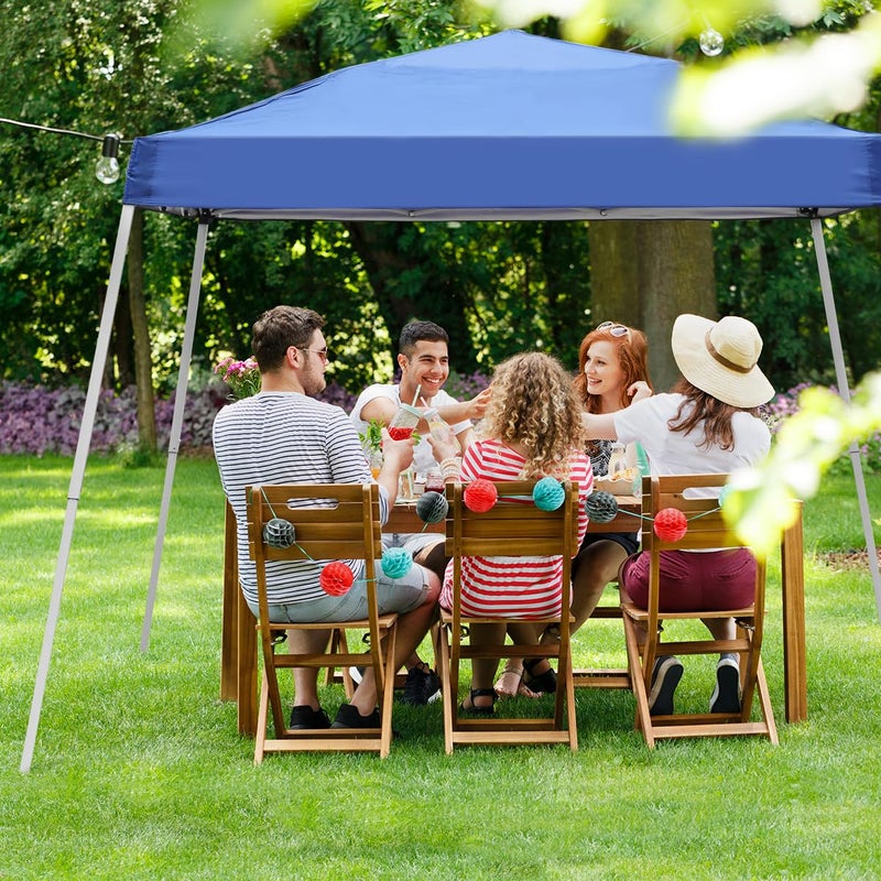 Oneofics Canopy Tent, 10X10 FT Pop Up Canopy Outdoor Instant Tent Slant Legs with Carrying Bag, Portable Gazebo Shelter for Patio Deck Garden and Beach - 8X8 FT Canopy Cover, Blue - Image 5