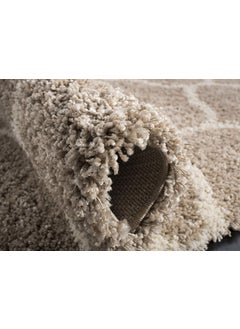Arsh Fabs Arsh Fabs Modern Design Polyester Shaggy Bedside Runner Soft Rug for Bedroom Living Room Kitchen Beige 2x5 feet  - Image 4