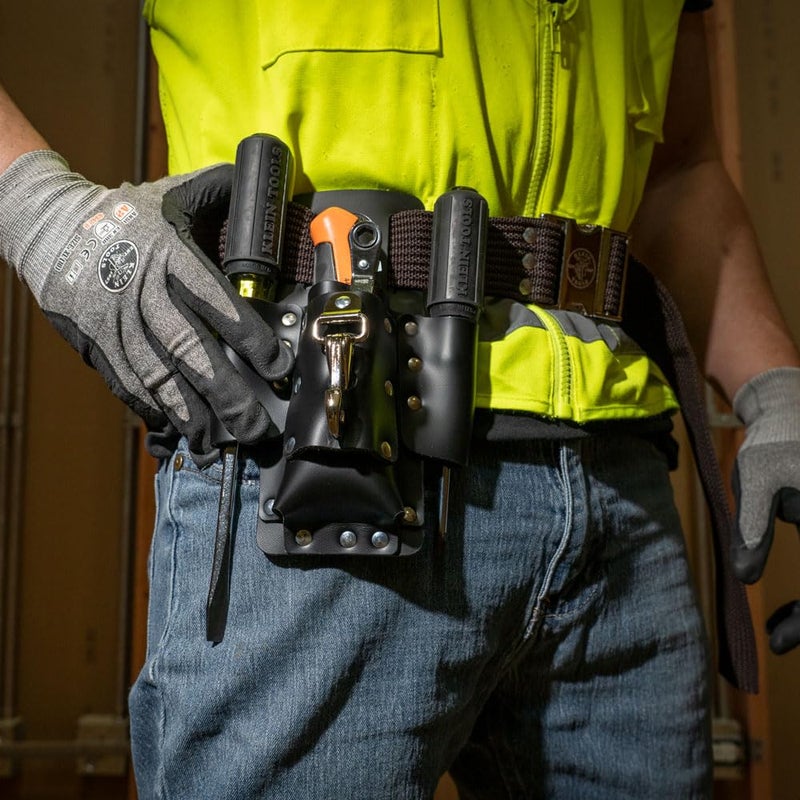 Klein Tools 5119 Tool Pouch, Multi Tool Holder with 4 Pockets and Knife Holder is Great for Electrician Gifts - Image 3