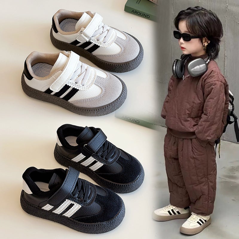 Korean Version Of Children'S Moral Training Shoes 2025 Spring New Boys And Girls Casual Board Shoes Student Small White Shoes Baby Parent Shoes - Image 2