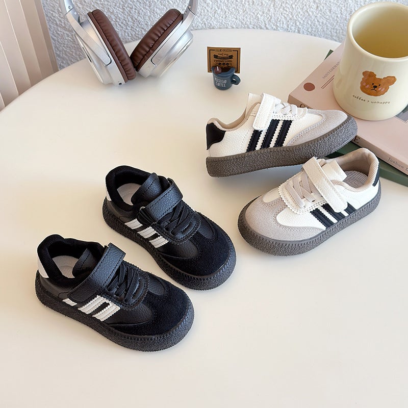Korean Version Of Children'S Moral Training Shoes 2025 Spring New Boys And Girls Casual Board Shoes Student Small White Shoes Baby Parent Shoes - Image 4