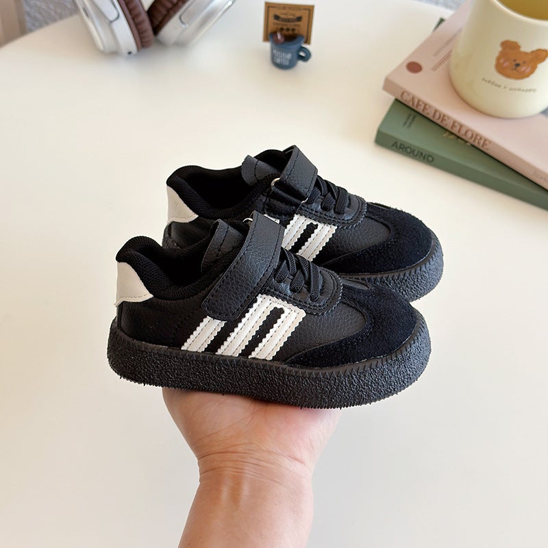 Korean Version Of Children'S Moral Training Shoes 2025 Spring New Boys And Girls Casual Board Shoes Student Small White Shoes Baby Parent Shoes - Image 1