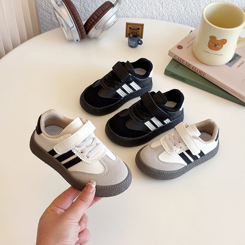 Korean Version Of Children'S Moral Training Shoes 2025 Spring New Boys And Girls Casual Board Shoes Student Small White Shoes Baby Parent Shoes - Image 5