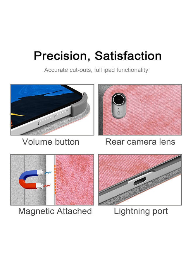 NIBEMINENT PU Leather Smart Flip Cover For iPad Pro 11 Sk1102 White/Pinlk - Image 4