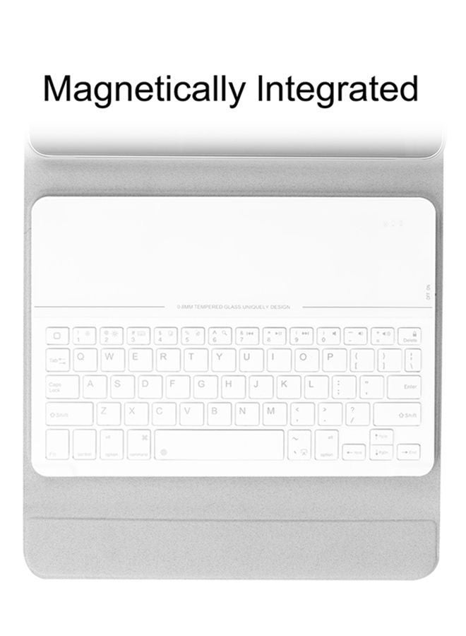 NIBEMINENT PU Leather Smart Flip Cover For iPad Pro 11 Sk1102 White/Pinlk - Image 3