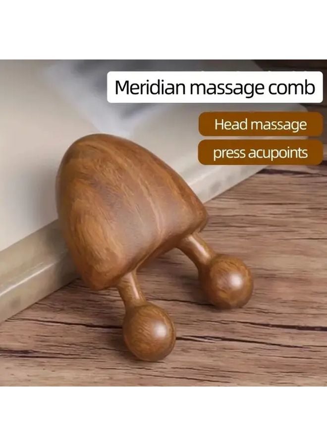 1 قطعة مساج وجهي من خشب الصندل الطبيعي لجناح الأنف والضغط على نقاط الوجه بالكامل - Image 5