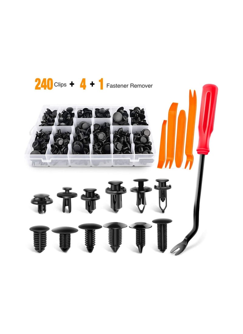 Generic 240PCS Bumper Retainer Clips Car Plastic Rivets Fasteners Push Retainer Kit -Door Trim Panel Fender Clips for GM Ford Toyota Honda Chrysler  - Image 2